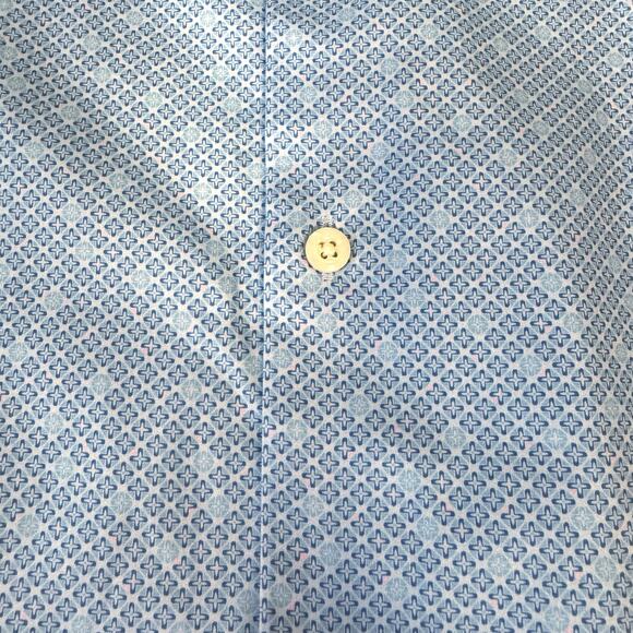 Peter Millar NWOT Men's XXL Sunshade Cotton Stretch Geometric Button Up Shirt - Picture 7 of 13